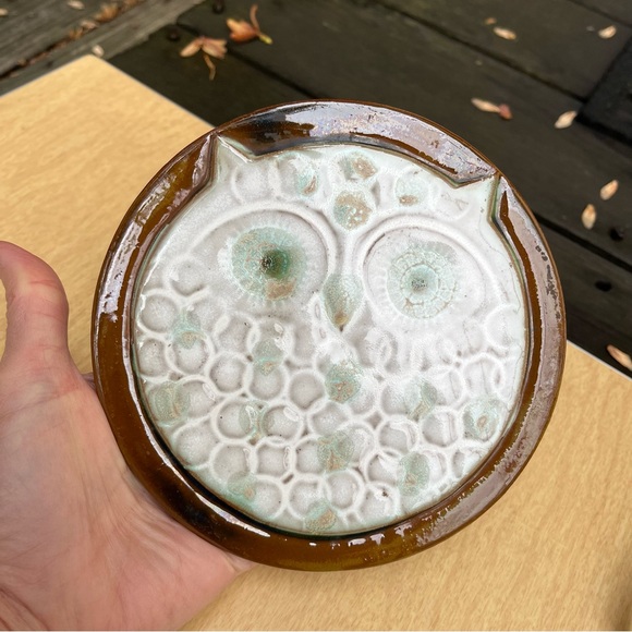 Ceramic Owl Trivet Vintage Mid Century Pottery - Picture 5 of 9